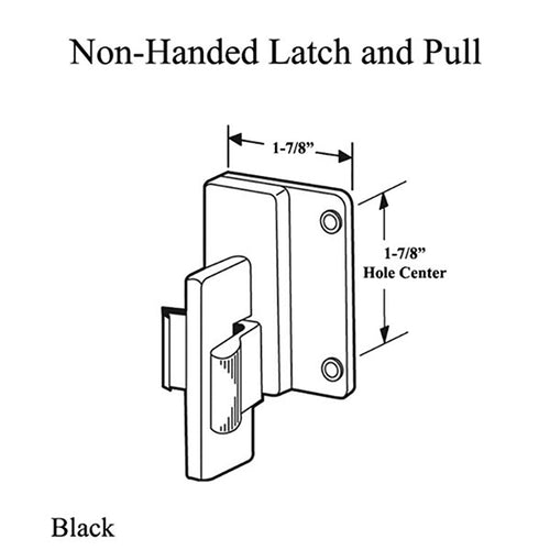 Non-Handed Latch & Pull with Automatic Latching Feature for Sliding Screen Door - Black - Non-Handed Latch & Pull with Automatic Latching Feature for Sliding Screen Door - Black