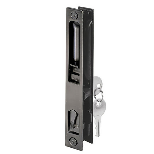 Keyed Handle Set for Sliding Patio Door Flush Mount Hook Style Latch