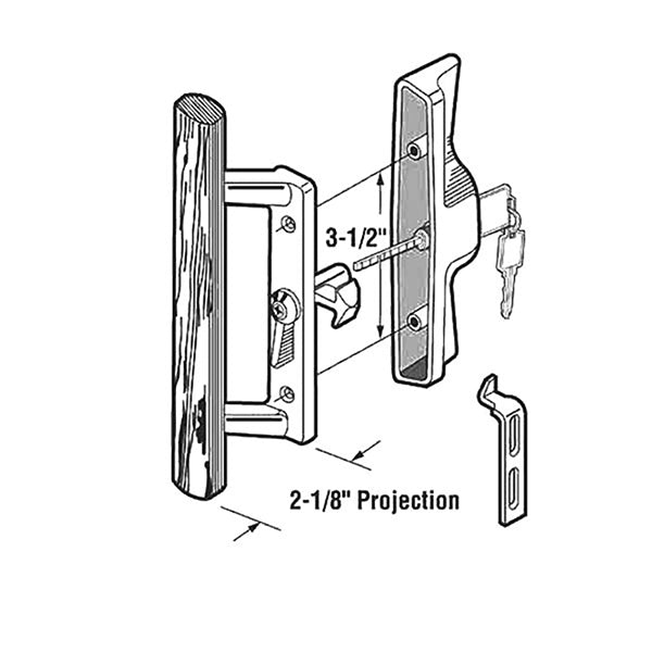 Sliding Patio Door Handle Black Metal With Wood Trim Keyed Sliding Patio Door Handle - Sliding Patio Door Handle Black Metal With Wood Trim Keyed Sliding Patio Door Handle