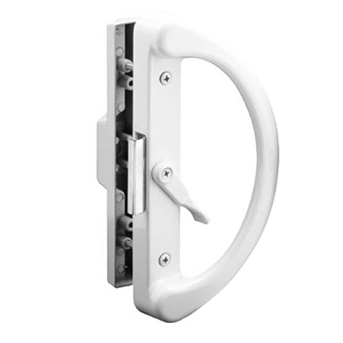 Sliding Patio Door Handleset Dual Claps White Handle Inside and Outside Pulls - Sliding Patio Door Handleset Dual Claps White Handle Inside and Outside Pulls