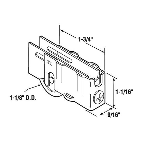 Sliding Glass Door U Back Roller With 1.25 Inch Steel Wheel - Sliding Glass Door U Back Roller With 1.25 Inch Steel Wheel