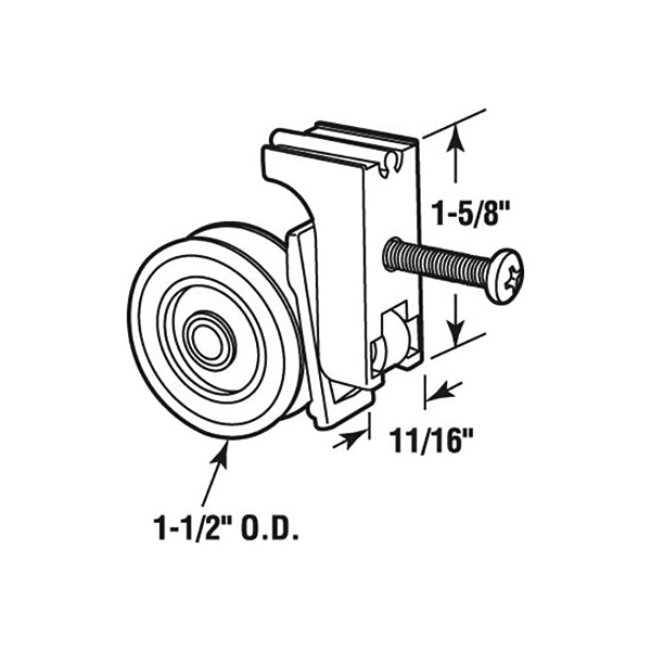 Roller Assembly for Sliding Patio Door with Adjustable Housing Assembly 1.5 Inch Nylon Ball Bearing Wheel Diameter - Roller Assembly for Sliding Patio Door with Adjustable Housing Assembly 1.5 Inch Nylon Ball Bearing Wheel Diameter