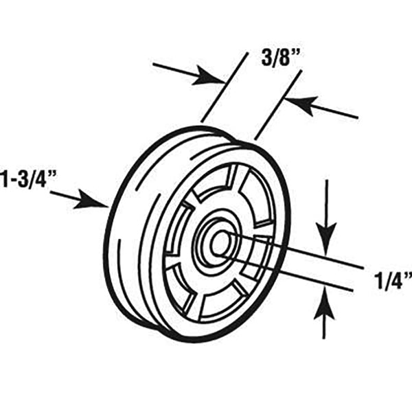Roller Only,  1-3/4 inch Dia. Wheel ; 1/4 inch hole;  3/8 inch t - Roller Only,  1-3/4 inch Dia. Wheel ; 1/4 inch hole;  3/8 inch t
