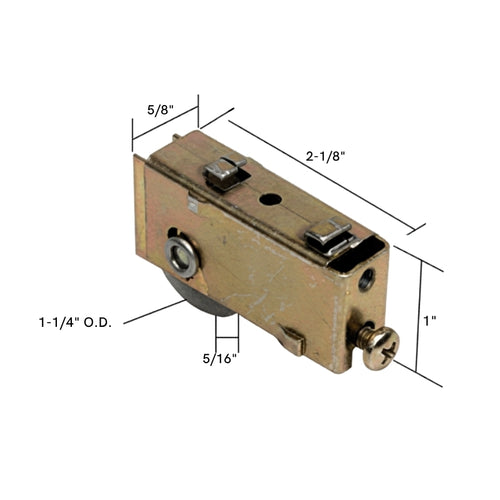 Sliding Door Roller Single Steel Roller Ball Bearing For Sliding Glass Door Plain Back Housing 1.25 Inch Steel Wheel - Sliding Door Roller Single Steel Roller Ball Bearing For Sliding Glass Door Plain Back Housing 1.25 Inch Steel Wheel
