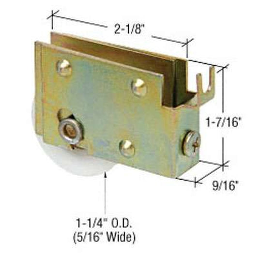 Sliding Door Roller With Adjustable Steel housing 1.25 Inch Nylon Wheel C Tab Housing