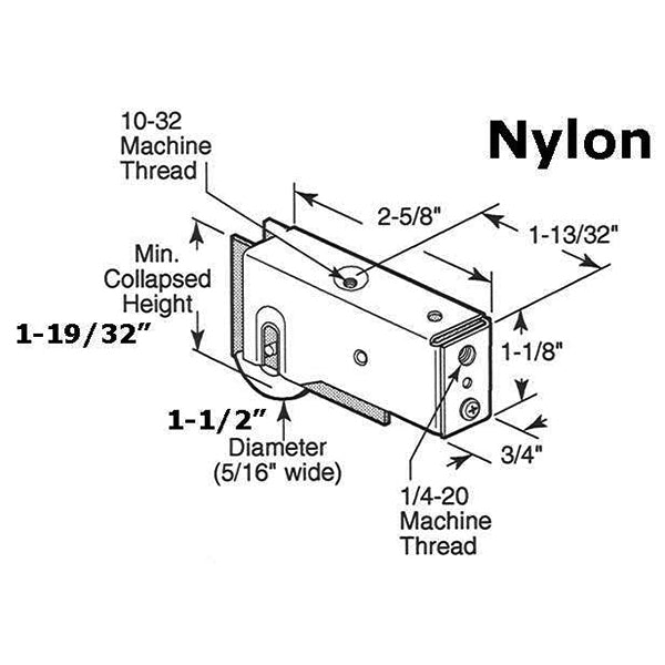 Sliding Door Roller For Sliding Patio Doors Nylon Ball Bearing Steel Housing 1.5 Inch Nylon Wheel Roller - Sliding Door Roller For Sliding Patio Doors Nylon Ball Bearing Steel Housing 1.5 Inch Nylon Wheel Roller