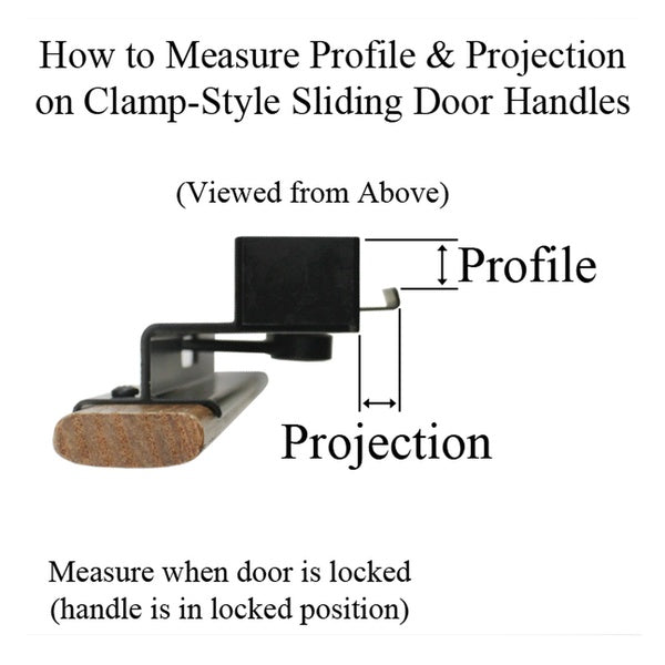 Handle Set for Sliding Patio Door Black Aluminum and Wood Clamp Style Sliding Patio Door Handle - Handle Set for Sliding Patio Door Black Aluminum and Wood Clamp Style Sliding Patio Door Handle