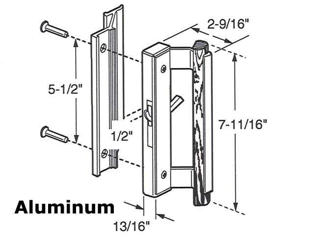 Peachtree Patio Door Handle Set 5-1/2