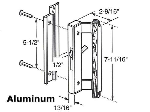Peachtree Patio Door Handle Set 5-1/2