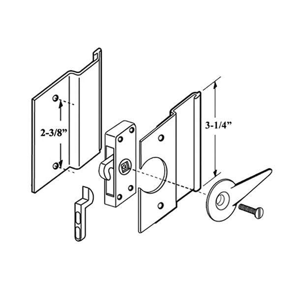Non-Handed Latch & Pull for Sliding Screen Door - Aluminum - Non-Handed Latch & Pull for Sliding Screen Door - Aluminum