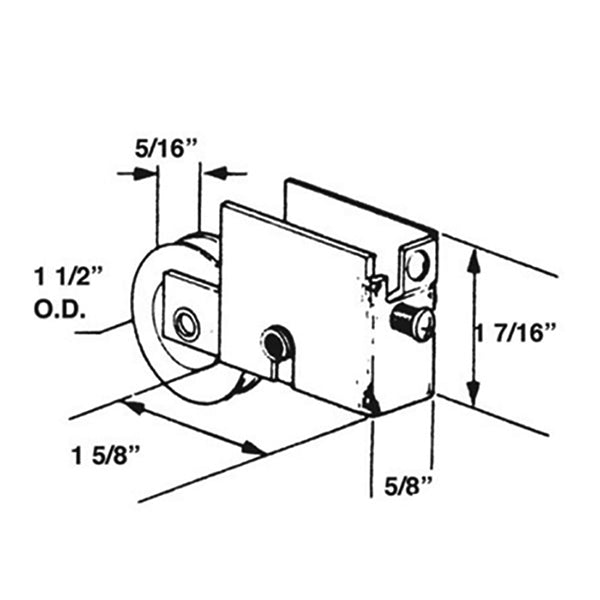 Roller Assembly for Sliding Patio Door with Adjustable Steel Housing Assembly 1.5 Inch Nylon Ball Bearing Wheel Diameter - Roller Assembly for Sliding Patio Door with Adjustable Steel Housing Assembly 1.5 Inch Nylon Ball Bearing Wheel Diameter