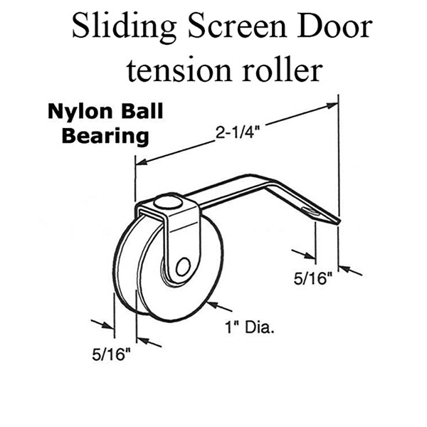 Spring Tension Roller Assembly with 1 Inch Nylon Wheel for Academy Sliding Screen Door - Spring Tension Roller Assembly with 1 Inch Nylon Wheel for Academy Sliding Screen Door