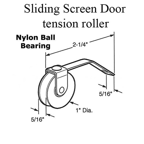 Spring Tension Roller Assembly with 1 Inch Nylon Wheel for Academy Sliding Screen Door - Spring Tension Roller Assembly with 1 Inch Nylon Wheel for Academy Sliding Screen Door