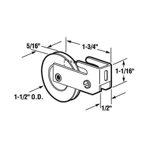 Sliding Door Roller With Steel Hook Tab Housing 1.5 Inch Steel Wheel Diameter - Sliding Door Roller With Steel Hook Tab Housing 1.5 Inch Steel Wheel Diameter