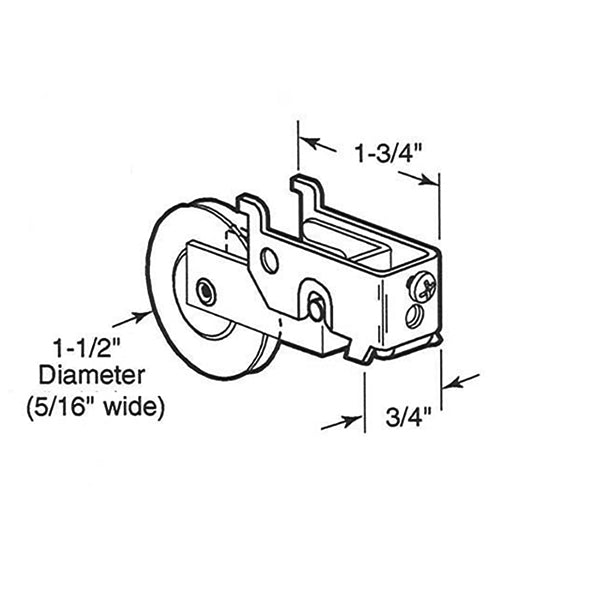 Sliding Door Roller For Hi Lite Old Stlye Doors 1.5 Inch Nylon Wheel Roller With Metal Housing - Sliding Door Roller For Hi Lite Old Stlye Doors 1.5 Inch Nylon Wheel Roller With Metal Housing