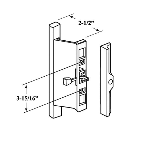 Deluxe Surface Mounted Handle Set for Sliding Glass Door Extruded Aluminum Inside Pull with Diecast Outside Pull - Deluxe Surface Mounted Handle Set for Sliding Glass Door Extruded Aluminum Inside Pull with Diecast Outside Pull