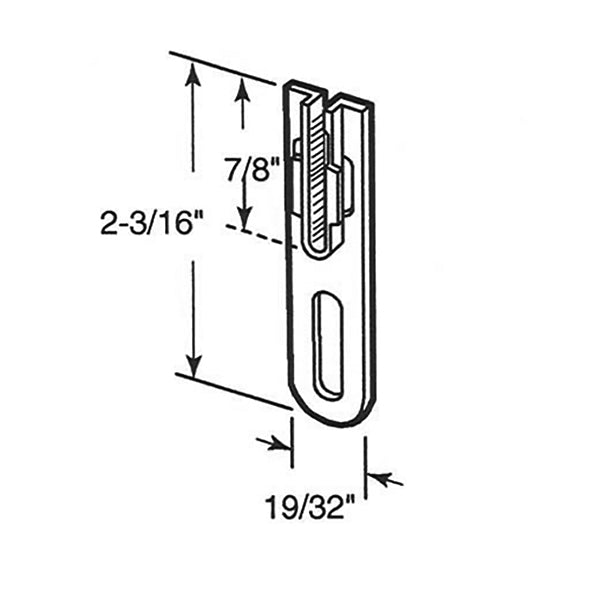 Guide 2-3/16 inch high, Top Sliding Glass Door - Guide 2-3/16 inch high, Top Sliding Glass Door