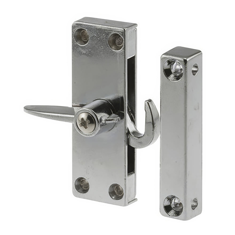Right Hand Diecast Latch & Keeper for Sliding Screen Door - Chrome Finish - Right Hand Diecast Latch & Keeper for Sliding Screen Door - Chrome Finish