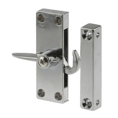 Right Hand Diecast Latch & Keeper for Sliding Screen Door - Chrome Finish - Right Hand Diecast Latch & Keeper for Sliding Screen Door - Chrome Finish