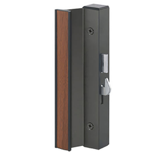 Sliding Patio Door Handle Set with Hook Latch 4-15/16 Inch Hole Center Black Finish