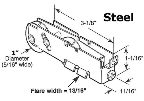 Dual Wheel Door Roller For Sliding Door Roller 1 Inch Steel Wheel With Adjustable F Tab Housing - Dual Wheel Door Roller For Sliding Door Roller 1 Inch Steel Wheel With Adjustable F Tab Housing