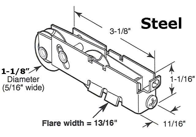 Door Tandem Roller F Tab Housing 1.125 Inch Steel Dual Wheel Sliding Patio Door Roller - Door Tandem Roller F Tab Housing 1.125 Inch Steel Dual Wheel Sliding Patio Door Roller
