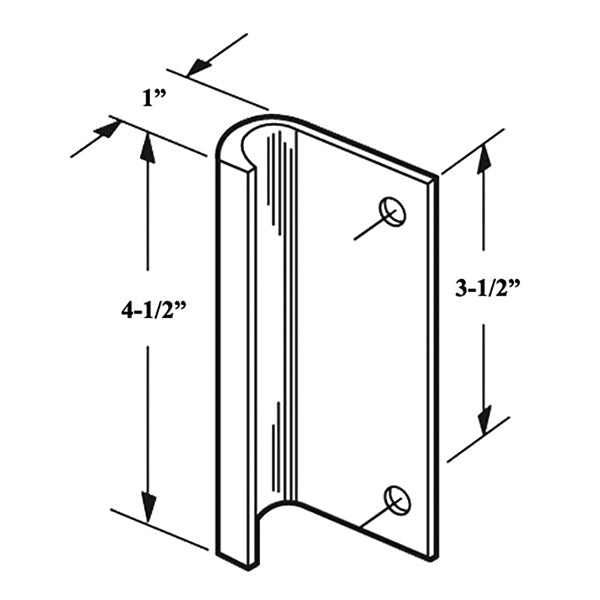 Non-Handed Heavy Duty Inside or Outside Pull Handle for Sliding Screen Door - Aluminum - Non-Handed Heavy Duty Inside or Outside Pull Handle for Sliding Screen Door - Aluminum
