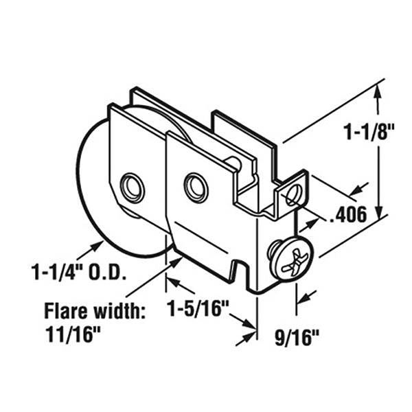 Sliding Glass Door Roller 1.25 Inch Steel Wheel With Adjustable F Tab Metal Housing - Sliding Glass Door Roller 1.25 Inch Steel Wheel With Adjustable F Tab Metal Housing