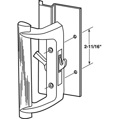 Handle Set for Sliding Patio Door with Diecast Inside Pull and Extruded Outside Pull - Handle Set for Sliding Patio Door with Diecast Inside Pull and Extruded Outside Pull