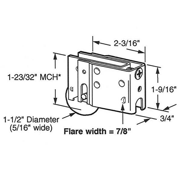 Sliding Door Roller With Adjustable Housing 1.5 Inch Steel Wheel Door Roller - Sliding Door Roller With Adjustable Housing 1.5 Inch Steel Wheel Door Roller