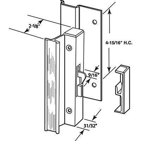 Sliding Door High Profile Handle Set 4-15/16 Aluminum - Sliding Door High Profile Handle Set 4-15/16 Aluminum