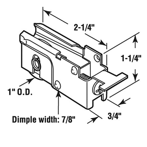Roller Assembly for Sliding Patio Door Adjustable Steel K Tab Housing 1 inch Steel Wheel Diameter - Roller Assembly for Sliding Patio Door Adjustable Steel K Tab Housing 1 inch Steel Wheel Diameter