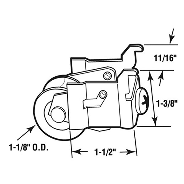 Roller Assembly for Sliding Patio Door with Adjustable Steel Housing 1.125 Inch Steel Ball Bearing Wheel Diameter - Roller Assembly for Sliding Patio Door with Adjustable Steel Housing 1.125 Inch Steel Ball Bearing Wheel Diameter