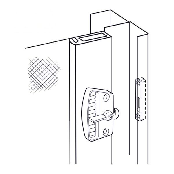 Right Hand Diecast Latch & Keeper for Sliding Screen Door - Chrome Finish - Right Hand Diecast Latch & Keeper for Sliding Screen Door - Chrome Finish