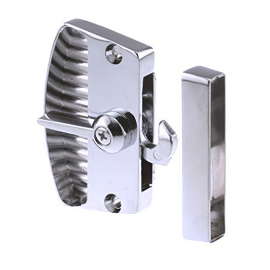 Non-Handed Deluxe Latch & Pull for Sliding Screen Door - Chrome