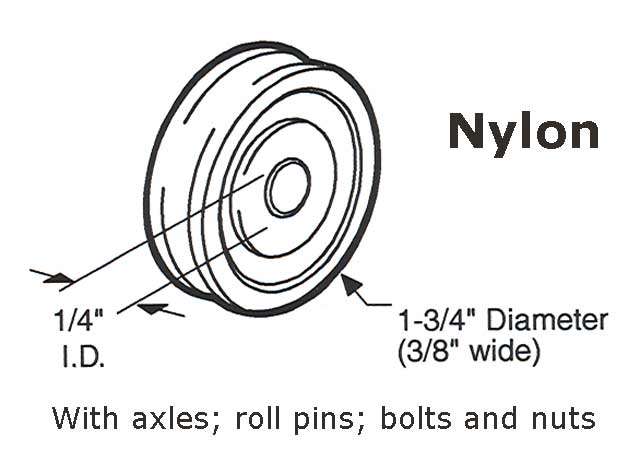 Roller Assembly for Sliding Patio Door 1.75 Inch Nylon Wheel Diameter - Roller Assembly for Sliding Patio Door 1.75 Inch Nylon Wheel Diameter