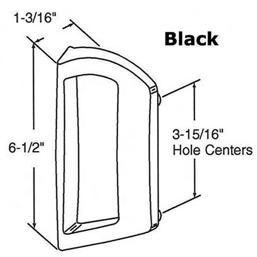 External Pull - Sliding Patio Door, Diecast - Black - External Pull - Sliding Patio Door, Diecast - Black