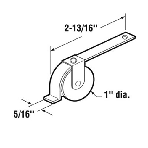 Straight Spring Tension Roller Assembly with 1 Inch Nylon Wheel for Academy Sliding Screen Door - Straight Spring Tension Roller Assembly with 1 Inch Nylon Wheel for Academy Sliding Screen Door