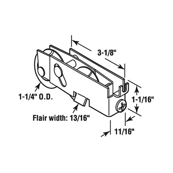 Sliding Door Roller Steel Ball Bearing C-Tab Sliding Door Tandem Roller for Pacific Doors 1.25 Inch Steel Wheel - Sliding Door Roller Steel Ball Bearing C-Tab Sliding Door Tandem Roller for Pacific Doors 1.25 Inch Steel Wheel