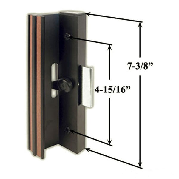 Handle Set for Sliding Patio Doors with Extruded Aluminum Inside Pull Diecast Outside Pull - Handle Set for Sliding Patio Doors with Extruded Aluminum Inside Pull Diecast Outside Pull