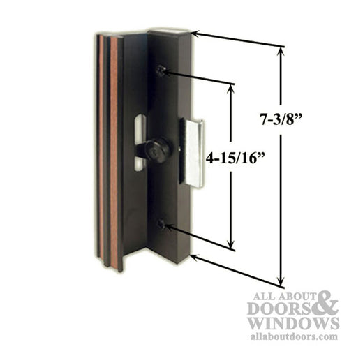 Handle Set for Sliding Patio Doors with Extruded Aluminum Inside Pull Diecast Outside Pull - Handle Set for Sliding Patio Doors with Extruded Aluminum Inside Pull Diecast Outside Pull