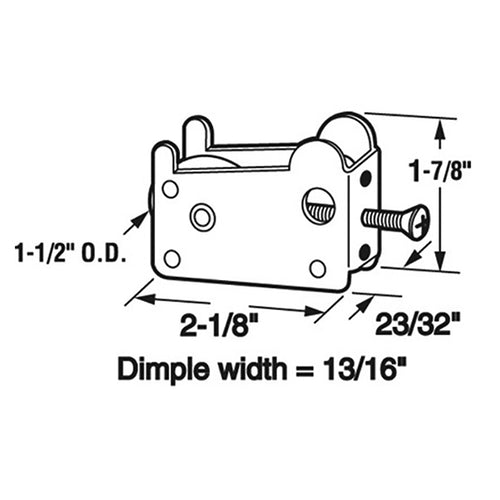 Sliding Door Roller With Steel Housing and 1.5 Inch Steel Wheel - Sliding Door Roller With Steel Housing and 1.5 Inch Steel Wheel