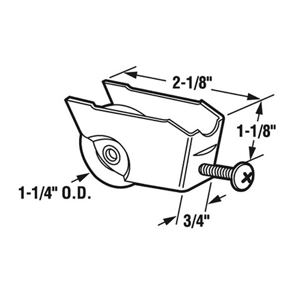 Sliding Patio Door Roller Assembly with Steel Housing 1.25 Inch Steel Ball Bearing Wheel Diameter - Sliding Patio Door Roller Assembly with Steel Housing 1.25 Inch Steel Ball Bearing Wheel Diameter