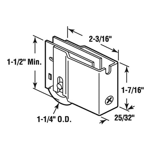 Sliding Patio Door Roller 1.25 Inch Steel Wheel With Adjustable Housing Door Roller - Sliding Patio Door Roller 1.25 Inch Steel Wheel With Adjustable Housing Door Roller