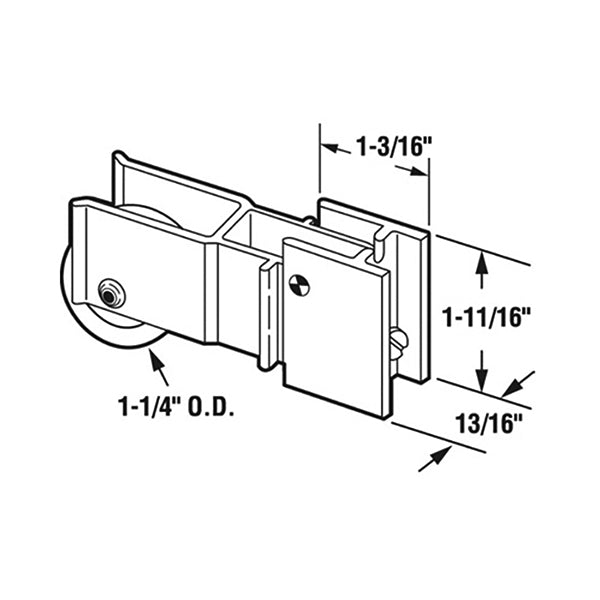 Sliding Door Roller for Peachtree Payne Yoho Glass Doors with Adjustable Housing 1.25 Inch Wheel Diameter - Sliding Door Roller for Peachtree Payne Yoho Glass Doors with Adjustable Housing 1.25 Inch Wheel Diameter