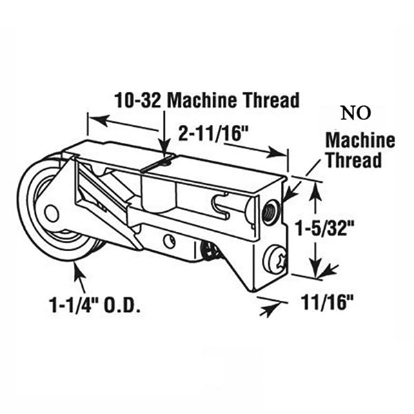 Sliding Glass Patio Door Roller Assembly Adjustable Diecast Housing 1.25 Inch Steel Ball Bearing Wheel Diameter - Sliding Glass Patio Door Roller Assembly Adjustable Diecast Housing 1.25 Inch Steel Ball Bearing Wheel Diameter