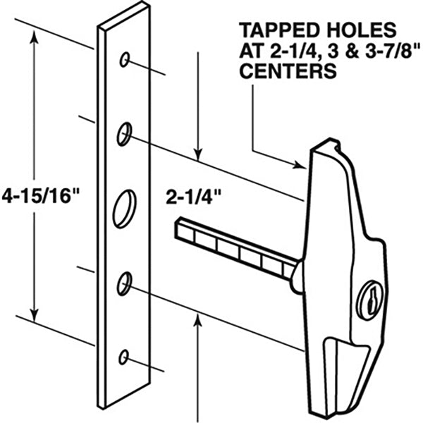 External Pull and Key Lock - Sliding Patio Door, Diecast - Choose Color - External Pull and Key Lock - Sliding Patio Door, Diecast - Choose Color