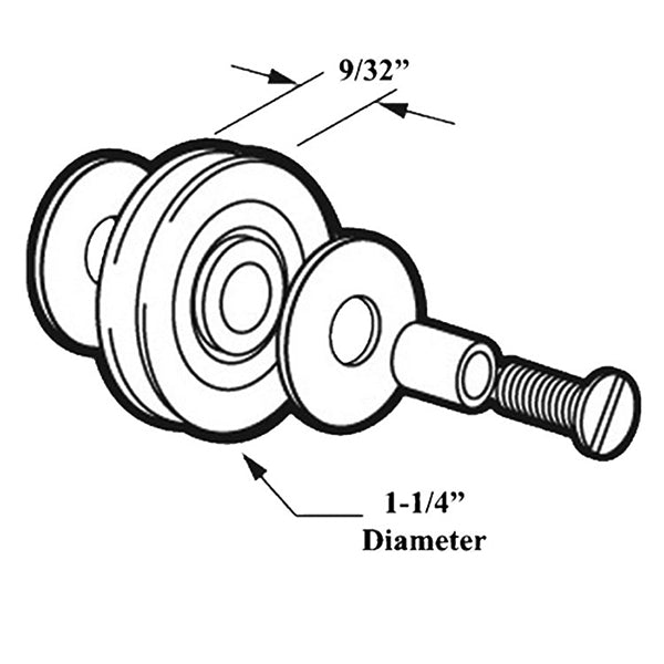 Bottom Mount Roller Assembly with 1.25 Inch Nylon Wheel for Sliding Screen Door - Bottom Mount Roller Assembly with 1.25 Inch Nylon Wheel for Sliding Screen Door