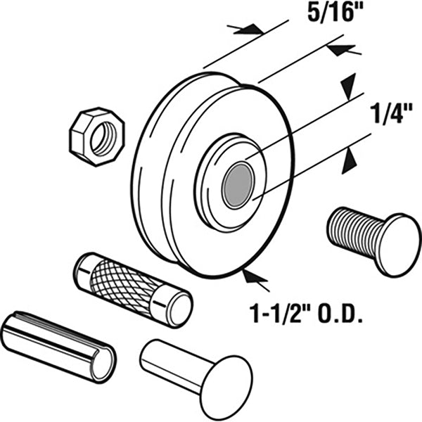 Door Roller Nylon Wheels 1.5 Inch Nylon Ball bearings With Installation Hardware - Door Roller Nylon Wheels 1.5 Inch Nylon Ball bearings With Installation Hardware
