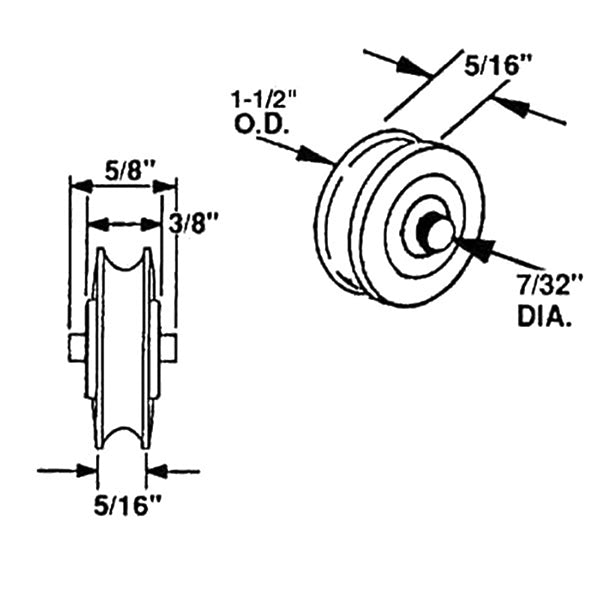 Roller - Sliding Patio Door, Nylon Ball Bearing - 1-1/2 inch Diameter - Roller - Sliding Patio Door, Nylon Ball Bearing - 1-1/2 inch Diameter